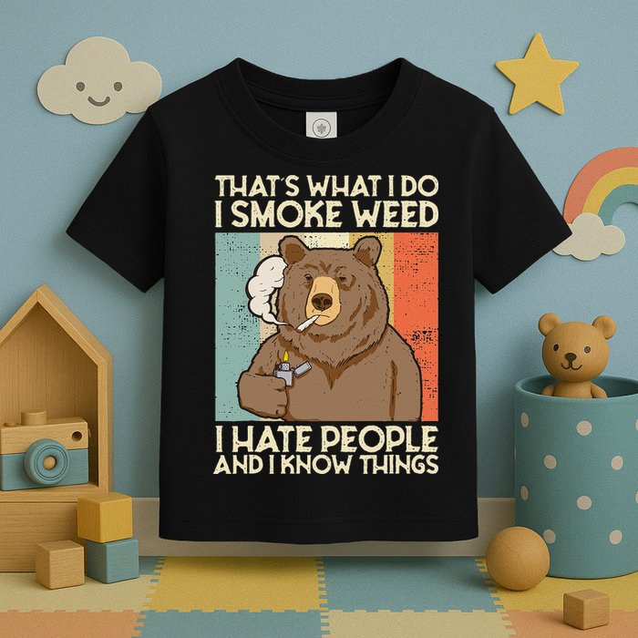 Thats What I Do I Smoke Weed I Hate People And I Know 420 Toddler T-Shirt