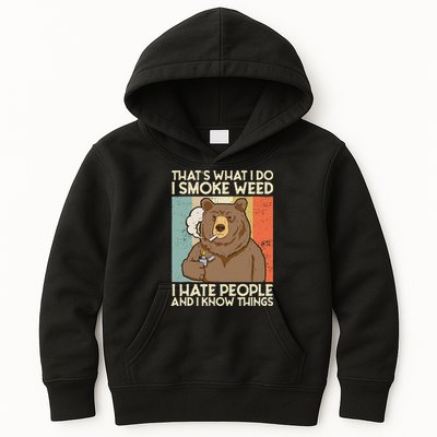 Thats What I Do I Smoke Weed I Hate People And I Know 420 Kids Hoodie
