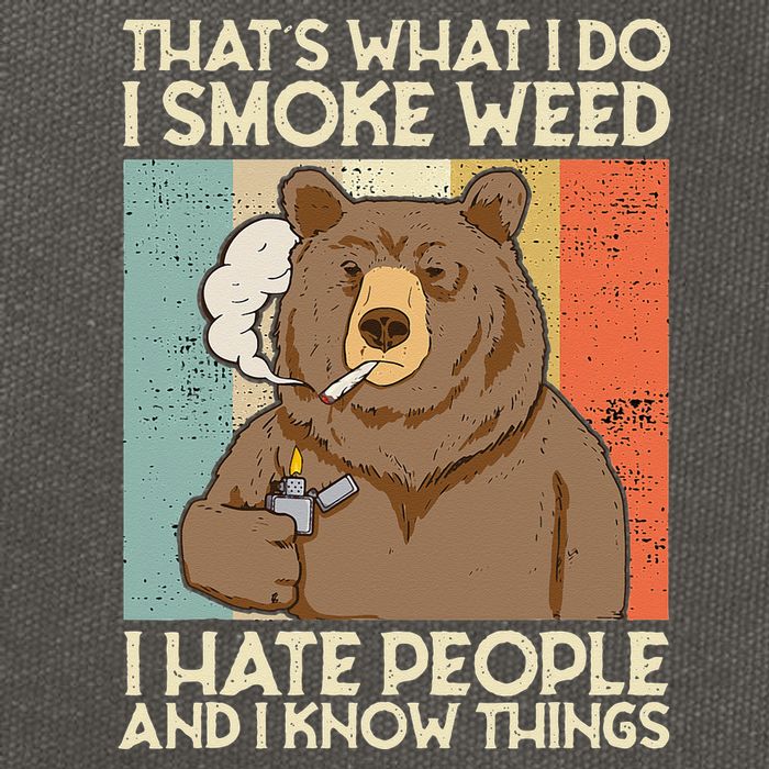 Thats What I Do I Smoke Weed I Hate People And I Know 420 Cotton Canvas Backpack