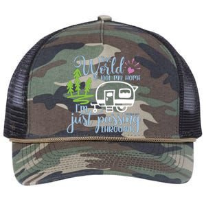 This World Is Not My Home IM Only Passing Camping Camper Gift Retro Rope Trucker Hat Cap