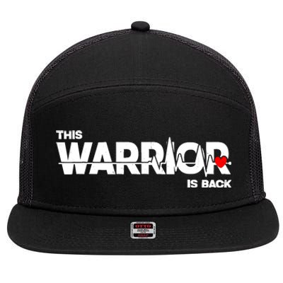 This Warrior Is Back Open Heart Surgery Recoverys Wo 7 Panel Mesh Trucker Snapback Hat