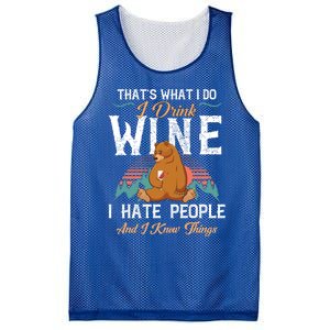 That's What I Do I Wine I Hate People And I Know Thing Gift Mesh Reversible Basketball Jersey Tank