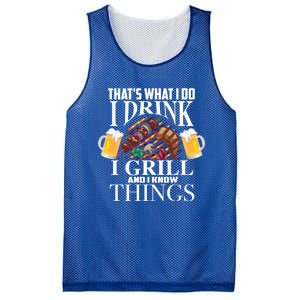 That's What I Do I I Grill And Know Things Funny Gift Mesh Reversible Basketball Jersey Tank