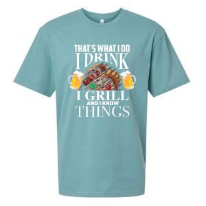 That's What I Do I I Grill And Know Things Funny Gift Sueded Cloud Jersey T-Shirt