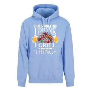 That's What I Do I I Grill And Know Things Funny Gift Unisex Surf Hoodie