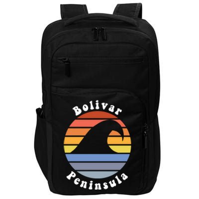 Tx Wave In Bolivar Peninsula Texas Beach Vacation Souvenir Funny Gift Impact Tech Backpack