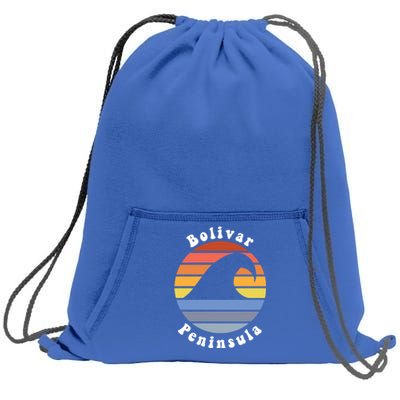 Tx Wave In Bolivar Peninsula Texas Beach Vacation Souvenir Funny Gift Sweatshirt Cinch Pack Bag