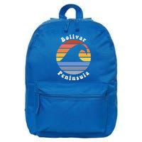 Tx Wave In Bolivar Peninsula Texas Beach Vacation Souvenir Funny Gift 16 in Basic Backpack