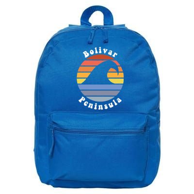 Tx Wave In Bolivar Peninsula Texas Beach Vacation Souvenir Funny Gift 16 in Basic Backpack