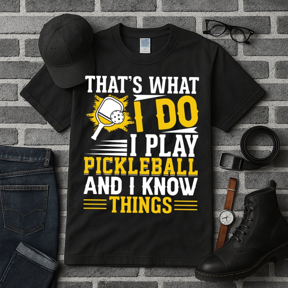 That's What I Do I Play Pickleball And I Know Things Tall T-Shirt