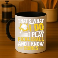 That's What I Do I Play Pickleball And I Know Things Mug