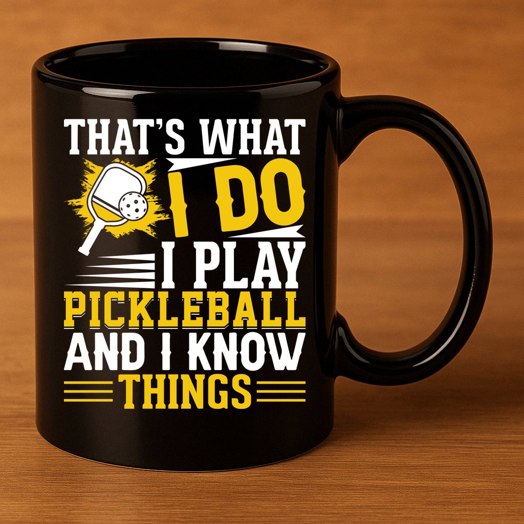 That's What I Do I Play Pickleball And I Know Things 11oz C Handle Ceramic Mug