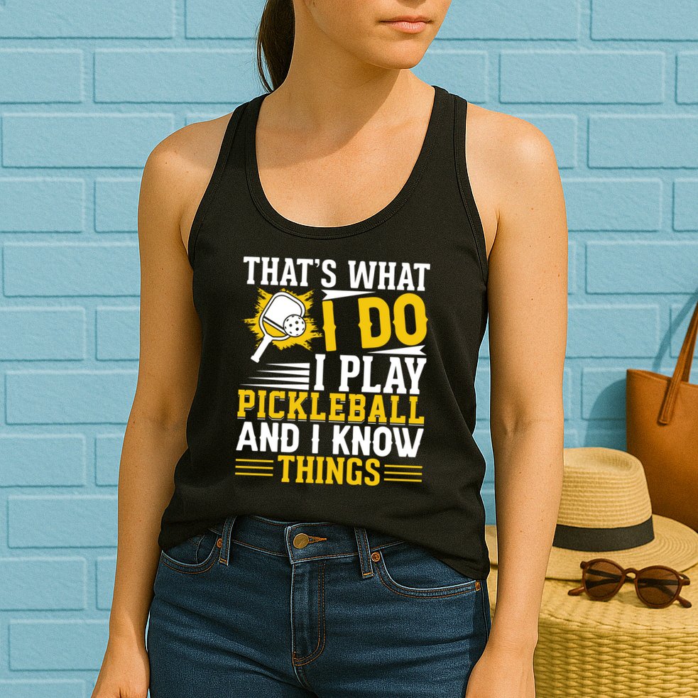 That's What I Do I Play Pickleball And I Know Things Womens Tank Top