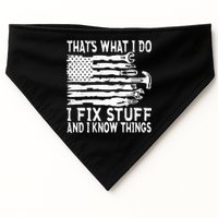 That's What I Do I Fix Stuff And I Know Things Funny USA-Made Doggie Bandana