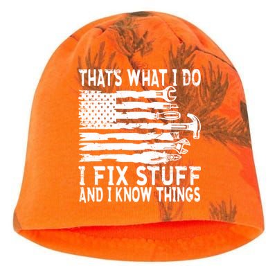 That's What I Do I Fix Stuff And I Know Things Funny Kati - Camo Knit Beanie