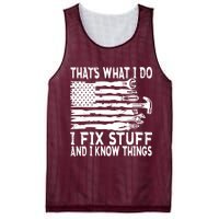 That's What I Do I Fix Stuff And I Know Things Funny Mesh Reversible Basketball Jersey Tank