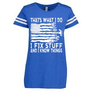 That's What I Do I Fix Stuff And I Know Things Funny Enza Ladies Jersey Football T-Shirt