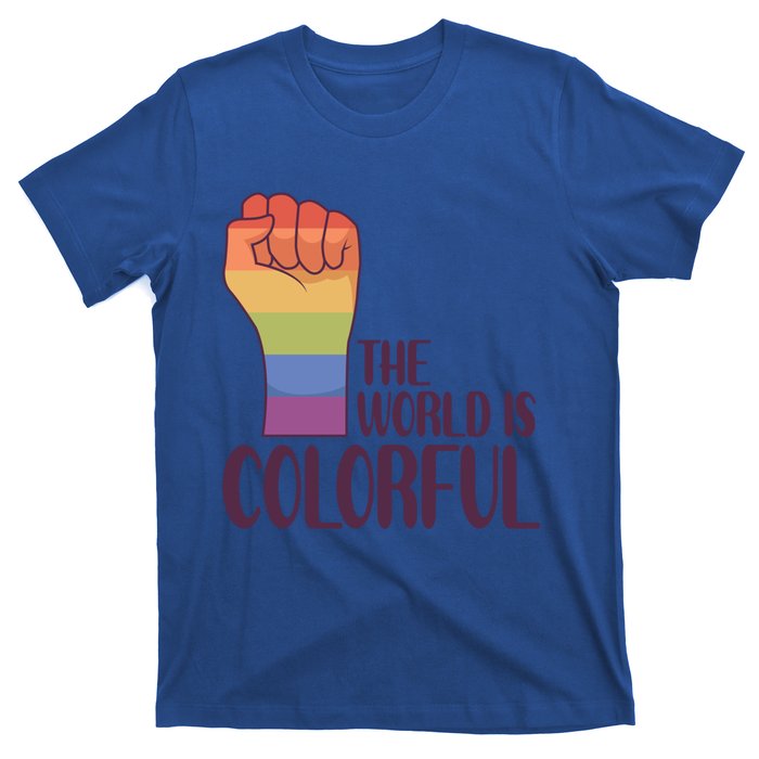 The World Is Colorful Gay Queer Couple Rainbow Lgbtq Pride Gift T-Shirt