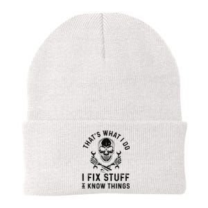 That's What I Do I Fix Stuff and I Know Things Mechanic   Knit Cap Winter Beanie