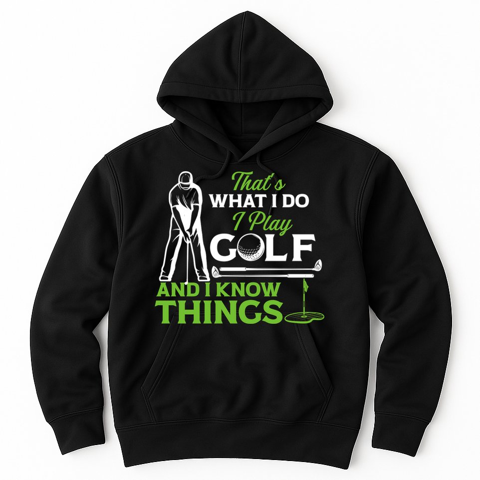 That's What I Do I Play Golf And I Know Things Humor Father's Day Gift For Dad Hoodie