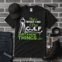 That's What I Do I Play Golf And I Know Things Humor Father's Day Gift For Dad Tall T-Shirt