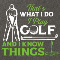 That's What I Do I Play Golf And I Know Things Humor Father's Day Gift For Dad Cotton Canvas Backpack