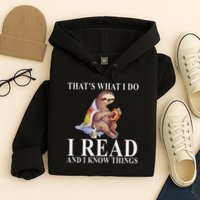 That's What I Do I Read And I Know Things Sloth Reading Book Hoodie