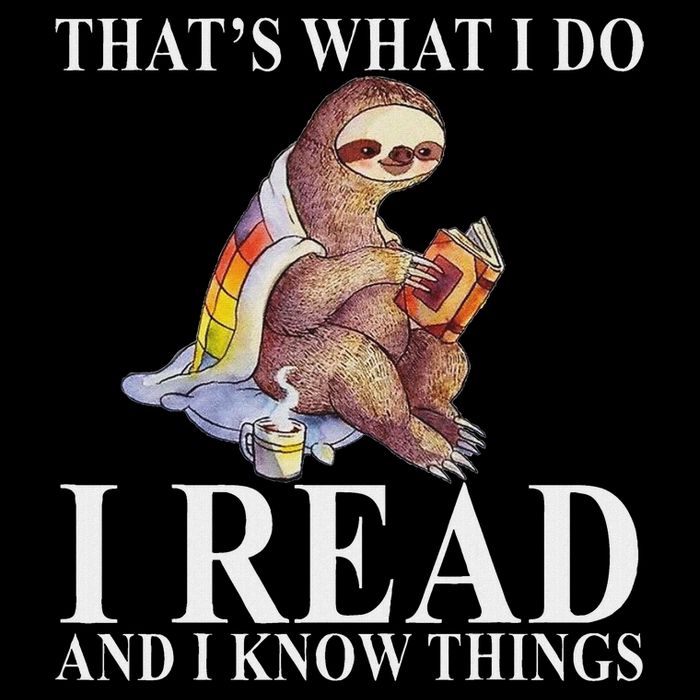 That's What I Do I Read And I Know Things Sloth Reading Book Hoodie