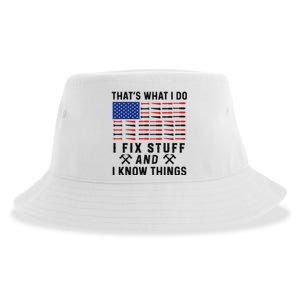 That's What I Do I Fix Stuff and I Know Things Mechanic  Sustainable Bucket Hat