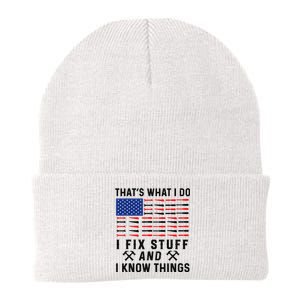 That's What I Do I Fix Stuff and I Know Things Mechanic  Knit Cap Winter Beanie