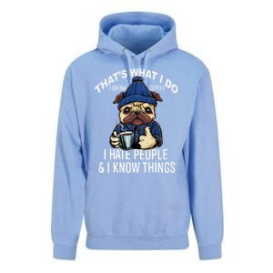 That's What I Do I Coffee Hate People Know Things Gift Unisex Surf Hoodie