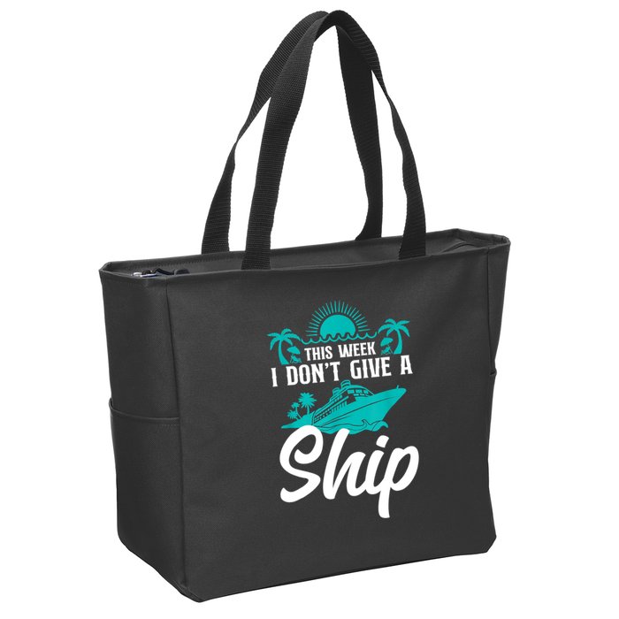 This Week I Don't Give A Ship Cruise Vacation Trip Matching Zip Tote Bag