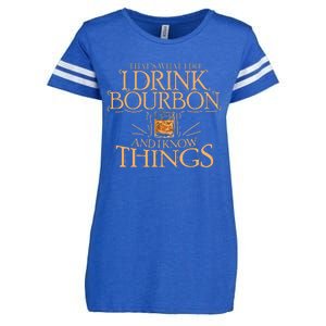 ThatS What I Do I Drink Bourbon And I Know Things Enza Ladies Jersey Football T-Shirt