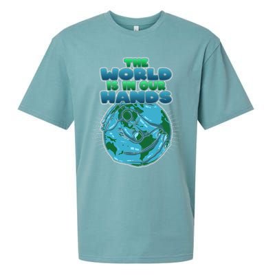 The World Is In Our Hands Save The Environt Earth Day Cute Gift Sueded Cloud Jersey T-Shirt