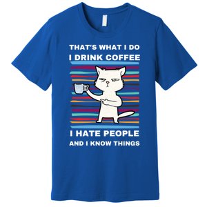 That's What I Do I Coffee Hate People Know Things Funny Gift Premium T-Shirt