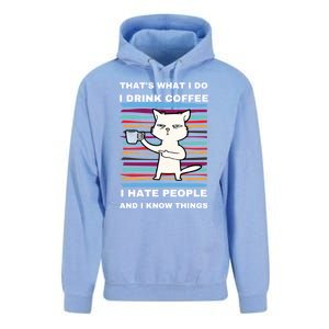 That's What I Do I Coffee Hate People Know Things Funny Gift Unisex Surf Hoodie