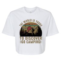 The World Is Yours To Discover, Go Camping Retro Bella+Canvas Jersey Crop Tee