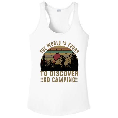 The World Is Yours To Discover, Go Camping Retro Ladies PosiCharge Competitor Racerback Tank