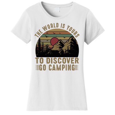 The World Is Yours To Discover, Go Camping Retro Women's T-Shirt