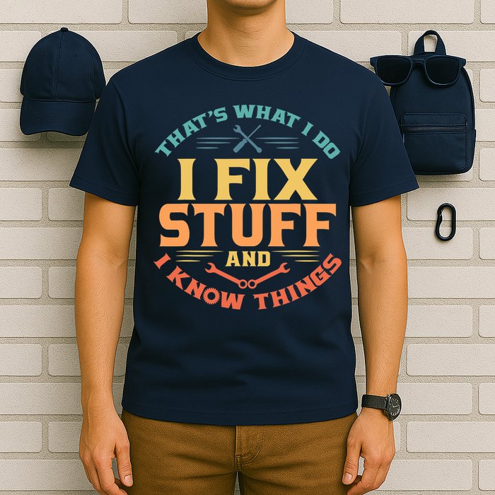 That's What I Do I Fix Stuff And I Know Things Vintage Funny T-Shirt