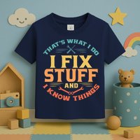 That's What I Do I Fix Stuff And I Know Things Vintage Funny Toddler T-Shirt