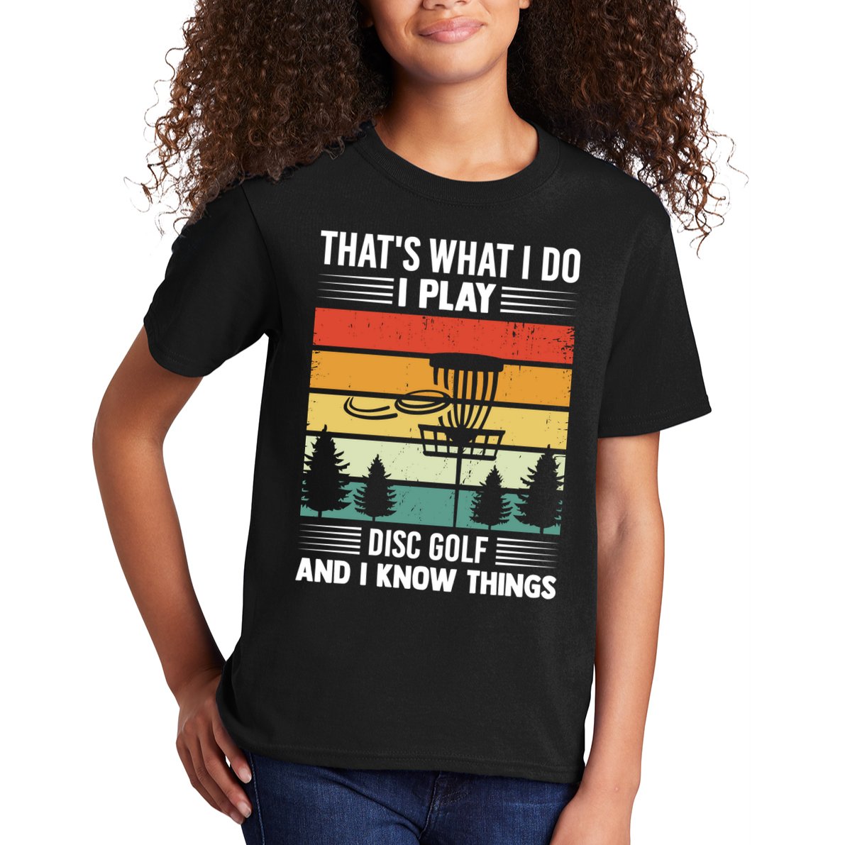That's What I Do I Play Disc Golf And I Know Things Sport Gift Kids T-Shirt