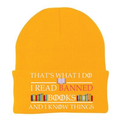 That's What I Do I Read Banned Books and I Know Things Knit Cap Winter Beanie