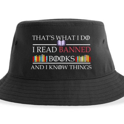 That's What I Do I Read Banned Books and I Know Things Sustainable Bucket Hat