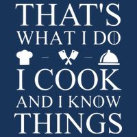 That's What I Do I Cook And I Know Things Drawstring Bag