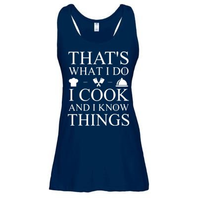 That's What I Do I Cook And I Know Things Ladies Essential Flowy Tank