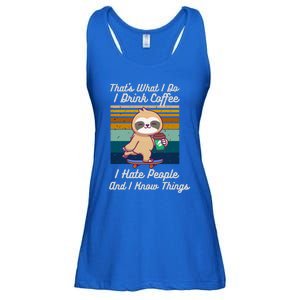 That's What I Do I Coffee I Hate People I Know Things Gift Ladies Essential Flowy Tank