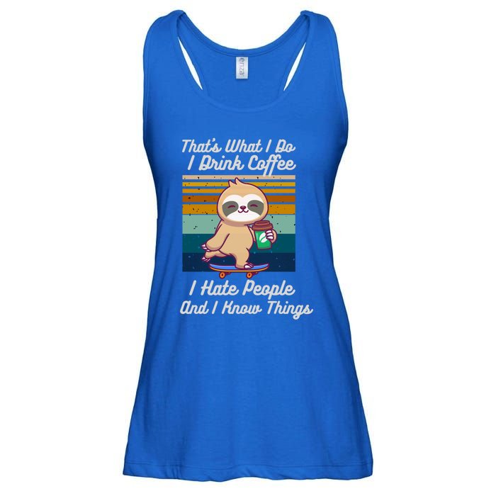 That's What I Do I Coffee I Hate People I Know Things Gift Ladies Essential Flowy Tank