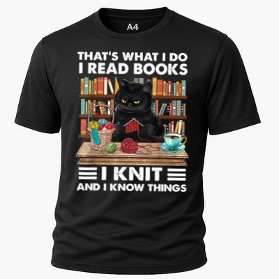 That What I Do I Read Books I Knit A Funny Cat Knitting Gift Performance Shirt