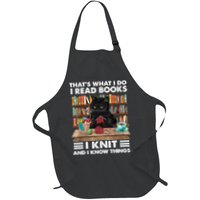 That What I Do I Read Books I Knit A Funny Cat Knitting Gift Apron